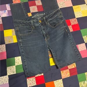 American Eagle Outfitters Women's Dark Blue Jeggings size 6 long